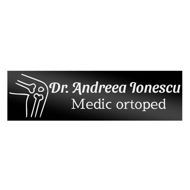 Ecuson Personalizat Inox Negru Nume Medic Ortoped