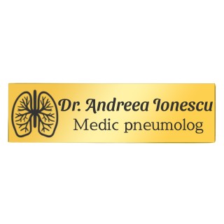 Ecuson Personalizat Inox Auriu Nume Medic Pneumolog