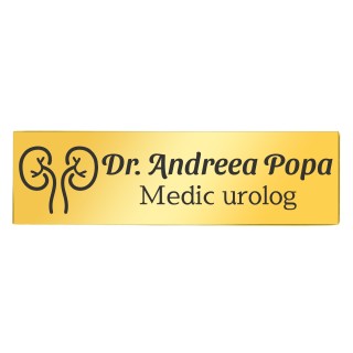 Ecuson Personalizat Inox Auriu Nume Medic Urolog