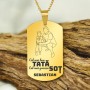 Colier Personalizat Army Inox Auriu Tata si Sot