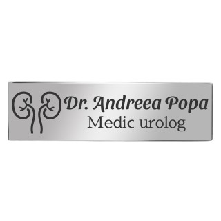 Ecuson Personalizat Inox Argintiu Nume Medic Urolog