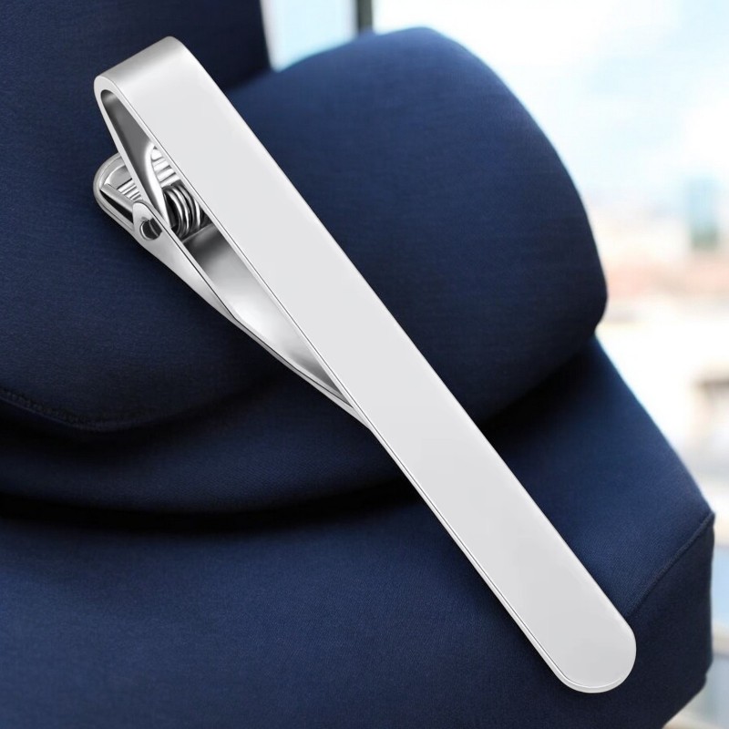                  Clips Personalizat Cravata Inox Argintiu Data
               