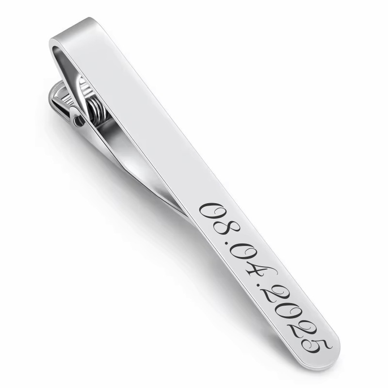                  Clips Personalizat Cravata Inox Argintiu Data
               