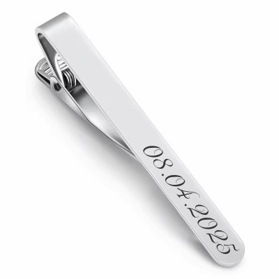 Clips Personalizat Cravata Inox Argintiu Data