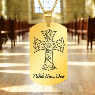 Colier Personalizat Army Inox Auriu Credinta