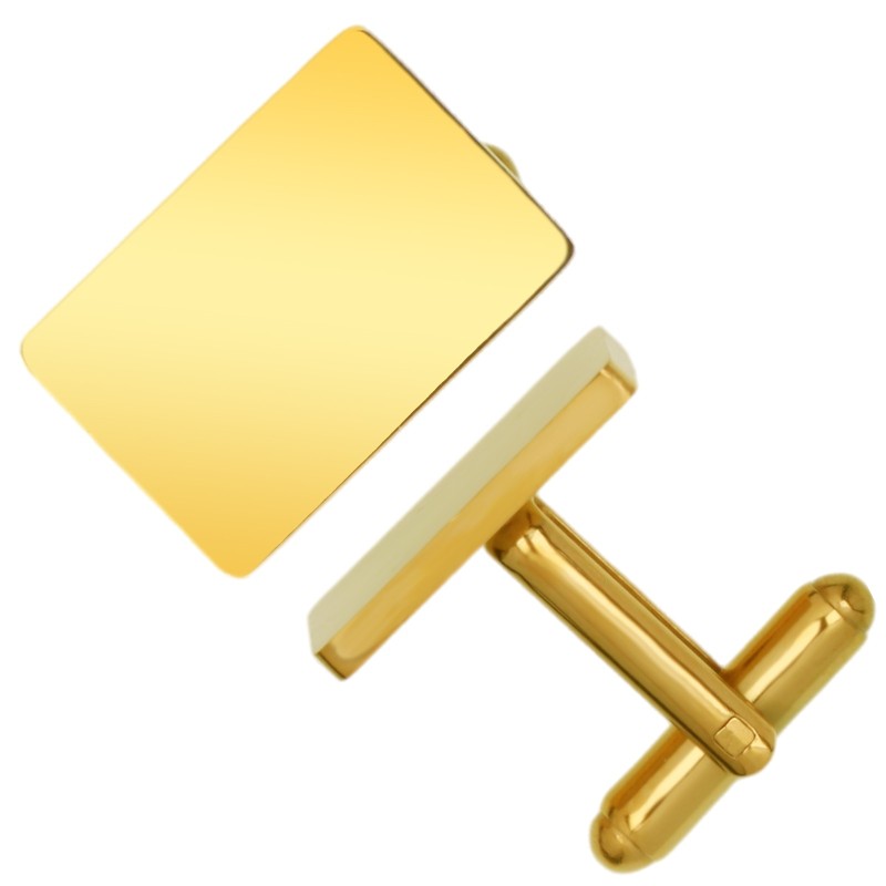                  Butoni personalizati Dreptunghi Inox Auriu Dedicatie Initiale
               