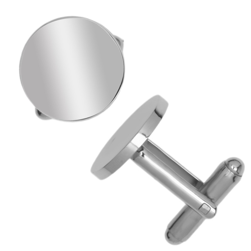 Butoni personalizati Rotund Inox Argintiu  Simbol si Nume