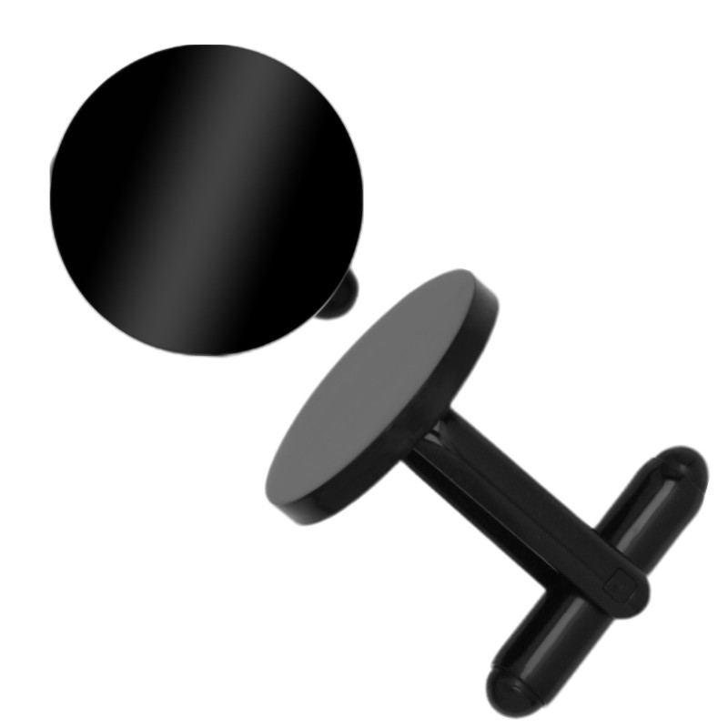                  Butoni personalizati Rotund Inox Negru Simbol si Nume
               