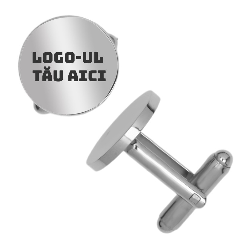 Butoni personalizati Rotund Inox Argintiu Logo Companie