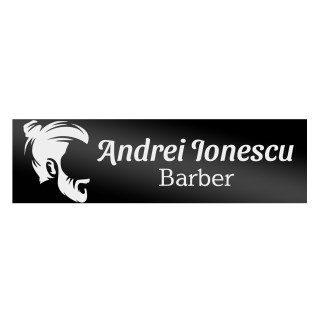 Ecuson Personalizat Inox Negru Nume Barber