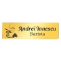 Ecuson Personalizat Inox Auriu Nume Barista