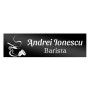 Ecuson Personalizat Inox Negru Nume Barista