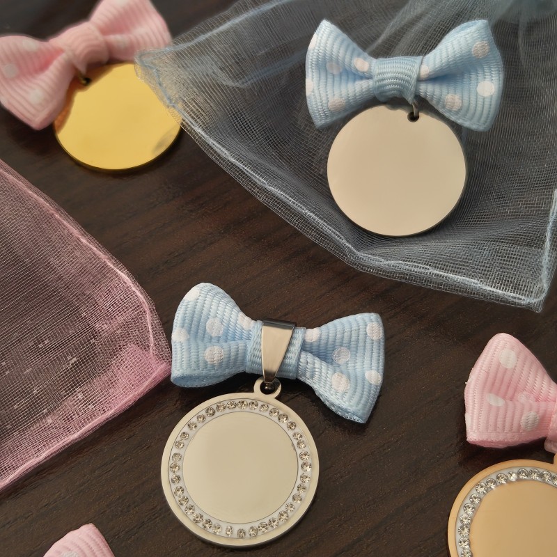                  Marturie Personalizata Pandantiv Inox Auriu Pietre Fetita Cum Vrei Tu
               