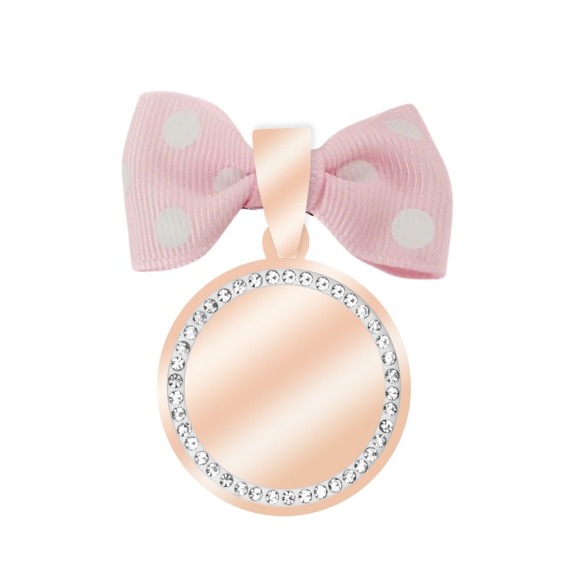                  Marturie Personalizata Pandantiv Inox Rose Gold Pietre Fetita Cum Vrei Tu
               