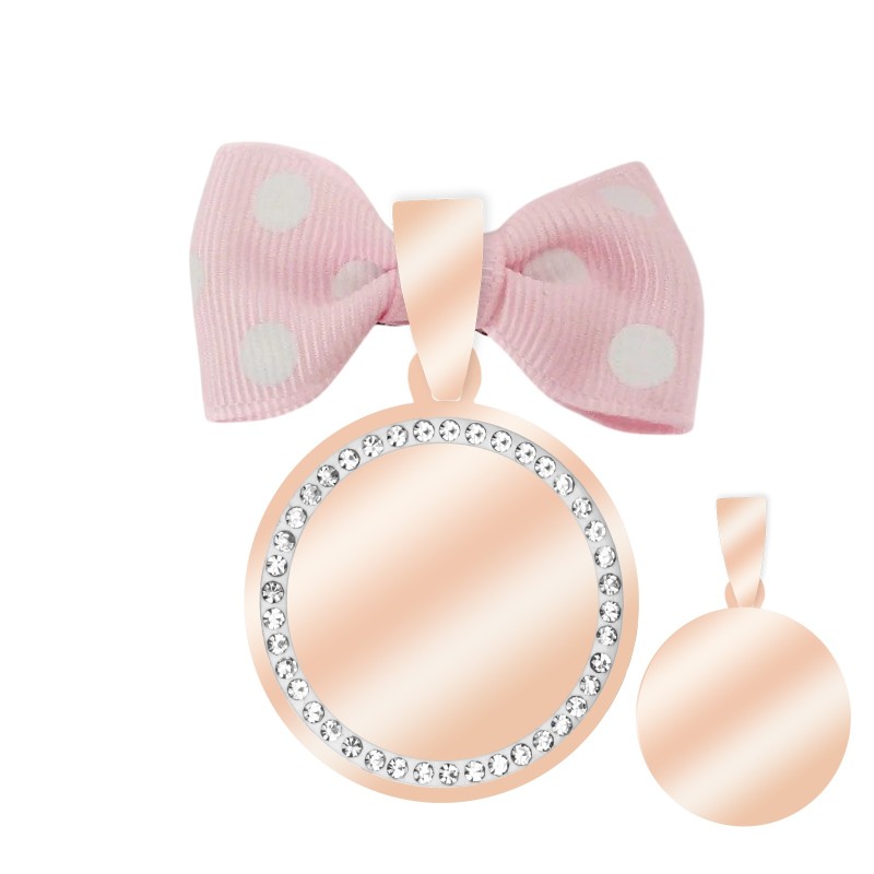                  Marturie Personalizata Pandantiv Inox Rose Gold Pietre Fetita Cum Vrei Tu
               