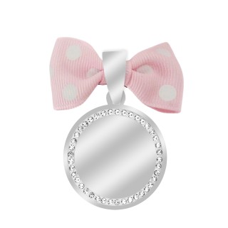 Marturie Personalizata Pandantiv Inox Argintiu Pietre Fetita Cum Vrei Tu