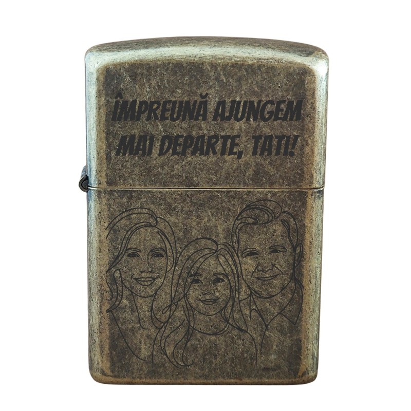 Bricheta Personalizata Inox Vintage Mesaj pentru Sot si Tata