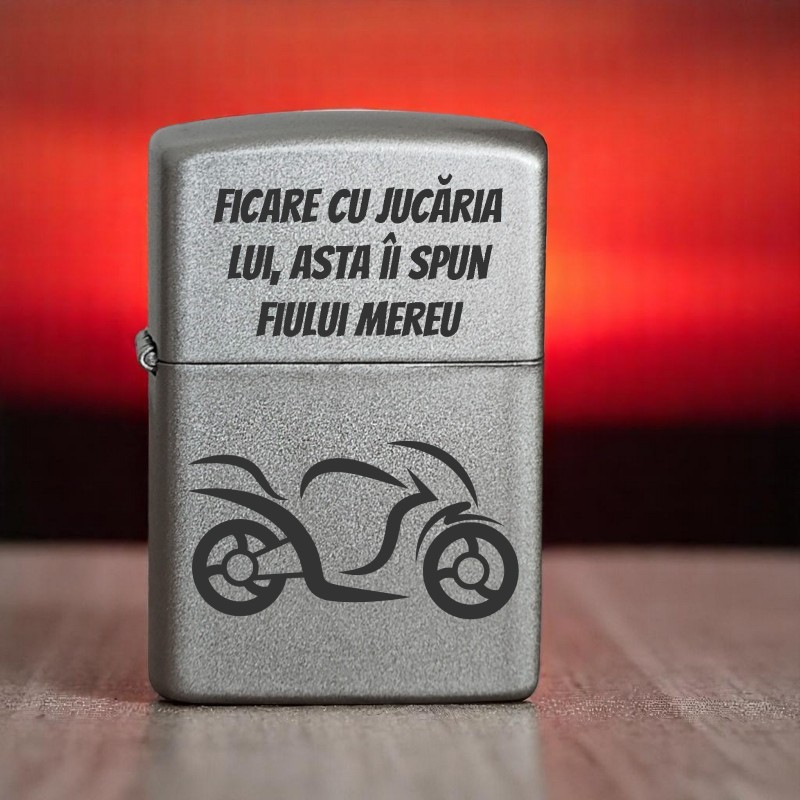 Bricheta Personalizata Inox Gri Perlat Masini si Motociclete