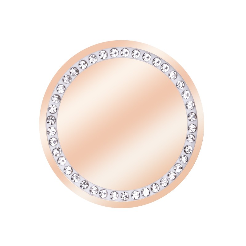 Insigna Personalizata Inox Rose Gold cu Pietre Cum Vrei Tu
