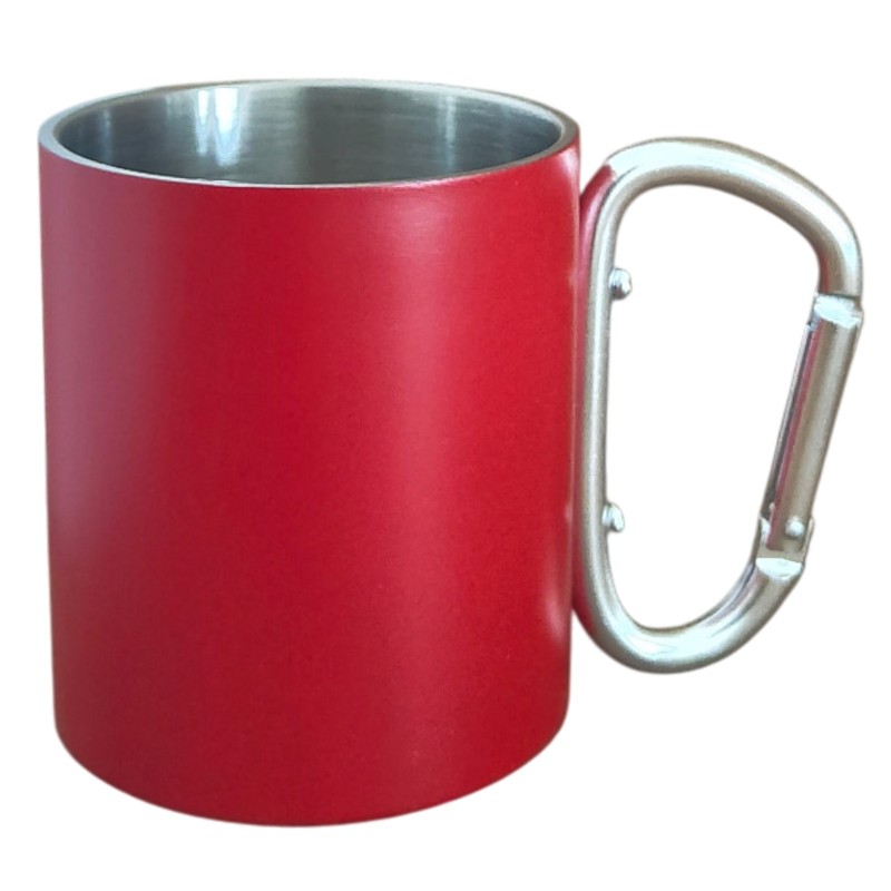                  Cana Personalizata cu Carabiniera Inox Rosu Cum Vrei Tu
               