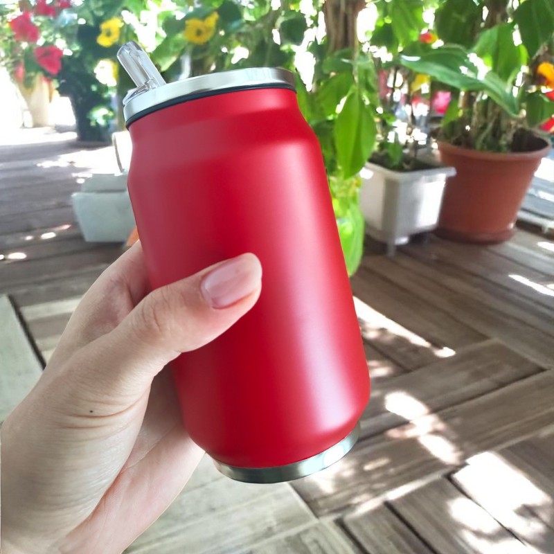                  Termos Personalizat Doza cu Pai Inox Rosu Nume si Simbol Pasiune
               