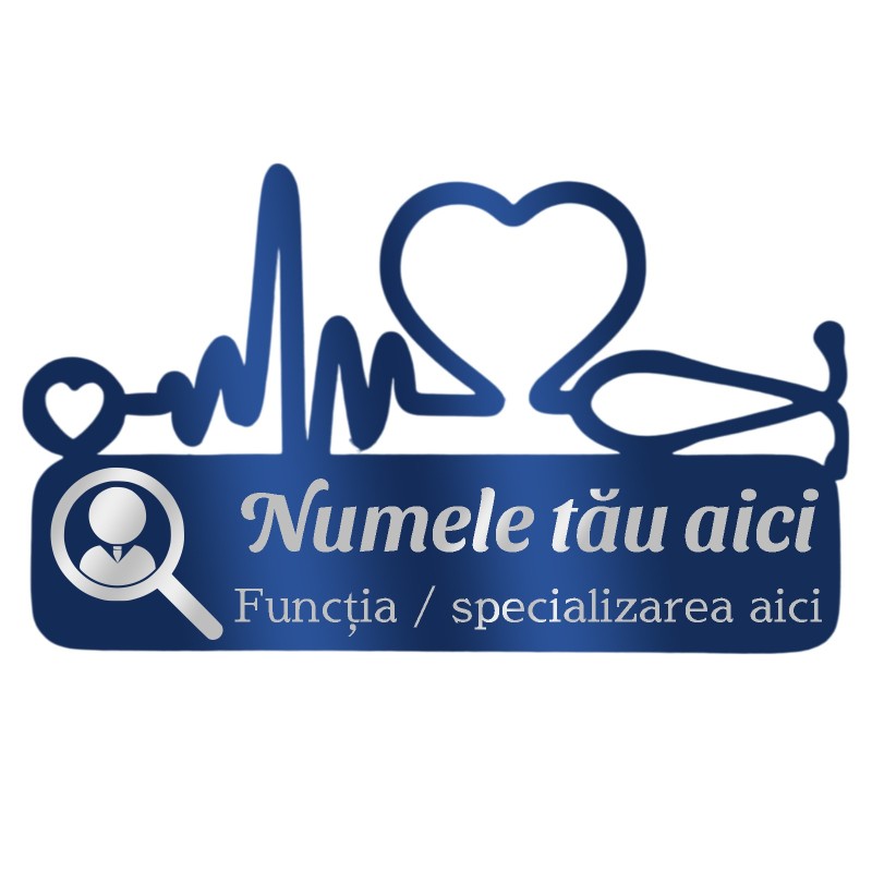 Ecuson Medical Personalizat Inox Albastru Numele si Functia Ta