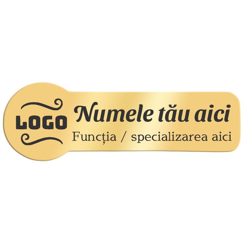 Ecuson Personalizat Zoom Inox Auriu Logo Companie