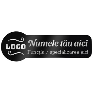 Ecuson Personalizat Zoom Inox Negru Logo Companie