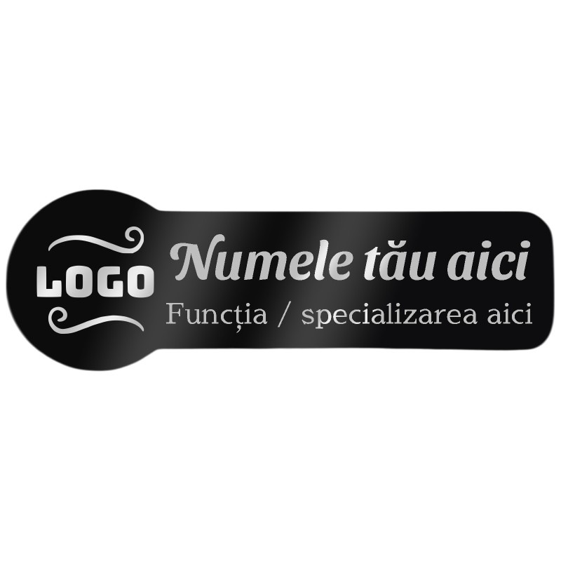 Ecuson Personalizat Zoom Inox Negru Logo Companie