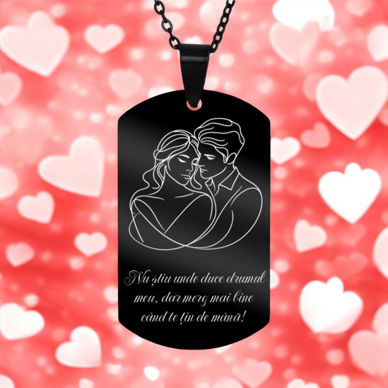 Colier Personalizat Army Inox Negru Sentimente
