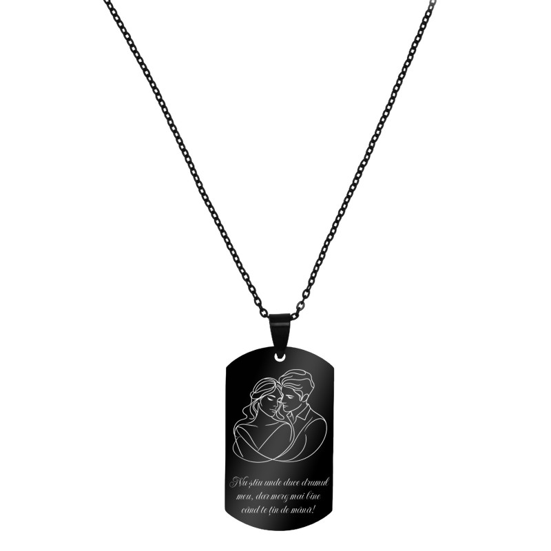 Colier Personalizat Army Inox Negru Sentimente