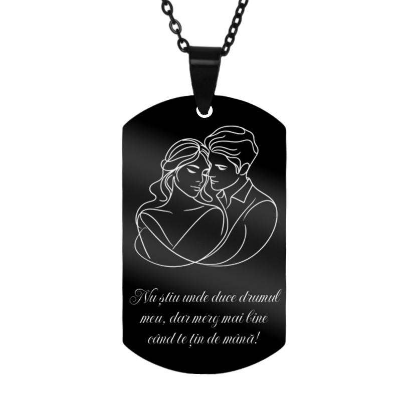 Colier Personalizat Army Inox Negru Sentimente