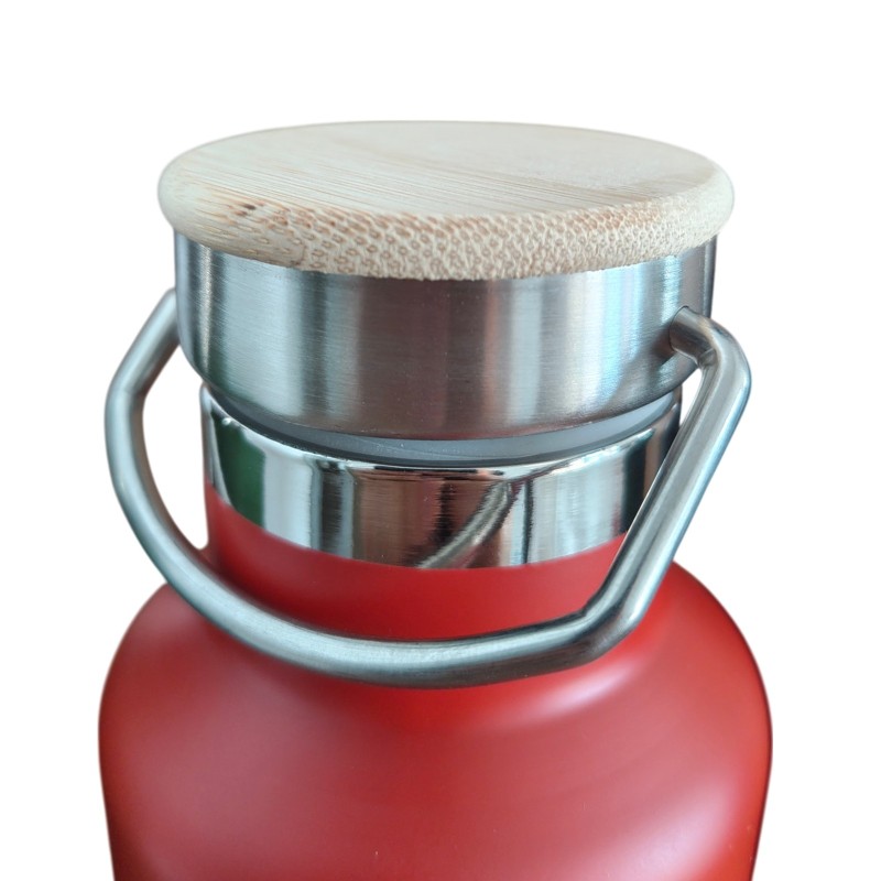                  Termos Personalizat Capac Bambus Inox Verde Mesaj
               