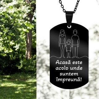 Colier Personalizat Army Inox Negru Acasa