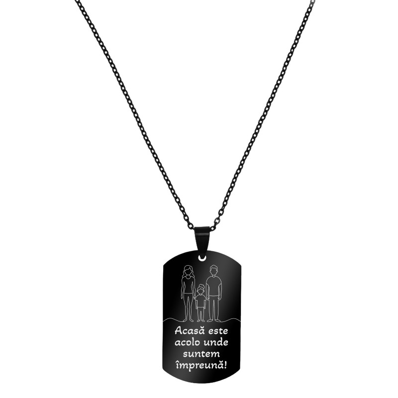                  Colier Personalizat Army Inox Negru Acasa
               