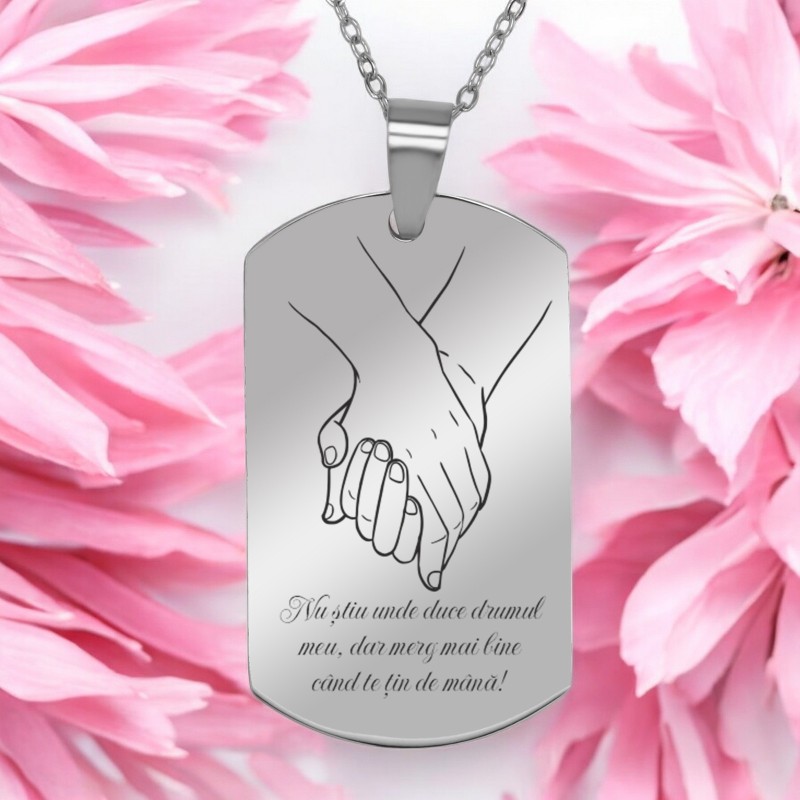 Colier Personalizat Army Inox Argintiu Sentimente
