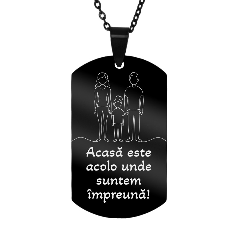                  Colier Personalizat Army Inox Negru Acasa
               
