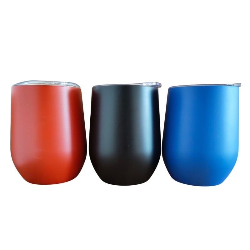                  Termos Personalizat Pahar de Vin cu Capac Inox Albastru Poza sau Mesaj
               