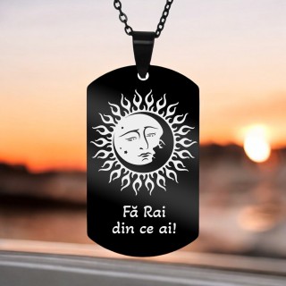 Colier Personalizat Army Inox Negru Meditatie