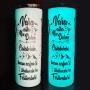 Termos Personalizat Fosforescent Alb Albastru Mesajul tau