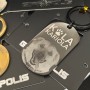 Breloc Personalizat Army Inox Negru Poza si Mesaj