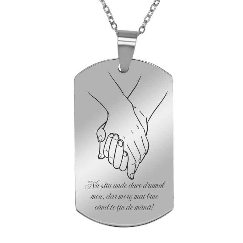 Colier Personalizat Army Inox Argintiu Sentimente