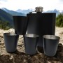 Set Cadou Pahare si Sticla de buzunar Personalizata Inox Negru 200ml Cum Vrei Tu