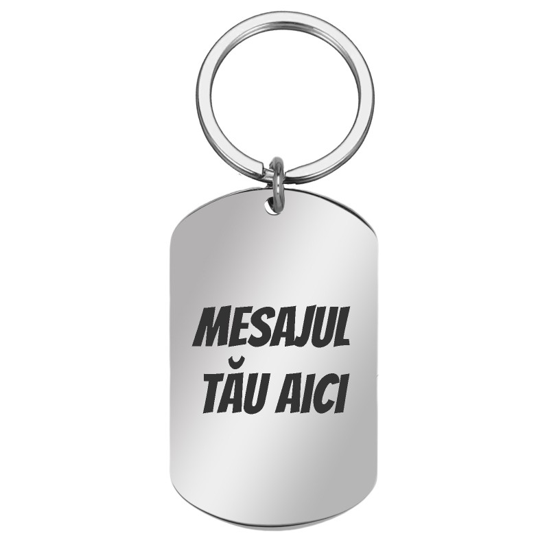 Breloc Personalizat Army Inox Argintiu Mesajul Tau