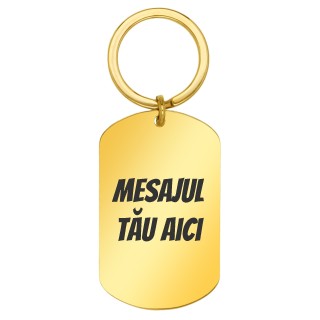 Breloc Personalizat Army Inox Auriu Mesajul Tau