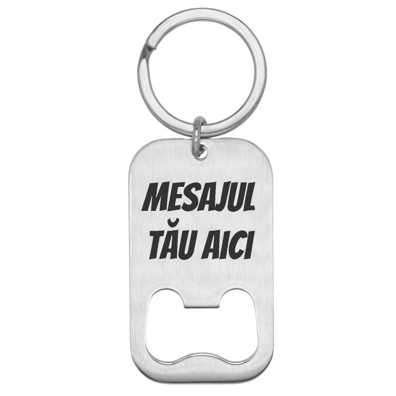 Breloc Personalizat Army Desfacator Inox Argintiu Mesajul Tau