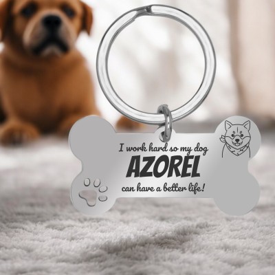 Breloc Personalizat Os Inox Argintiu My Dog