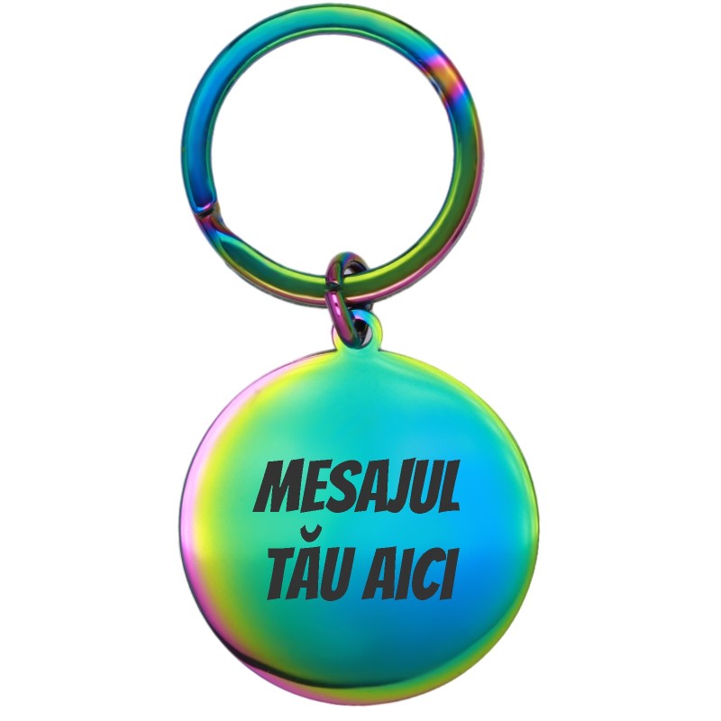                  Breloc Personalizat Banut Inox Multicolor Mesajul Tau
               