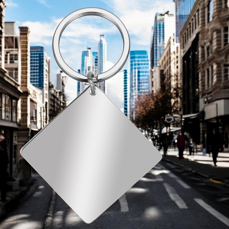                  Breloc Personalizat Romb Inox Argintiu Mesajul Tau
               