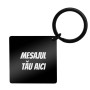 Breloc Personalizat Romb Inox Negru Mesajul Tau